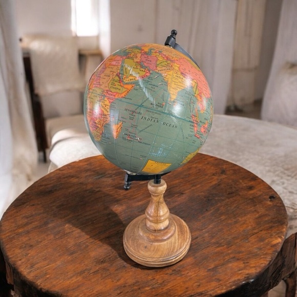 Decorative Rotating World
GLOBE Wood Base 15" H - Picture 2 of 9